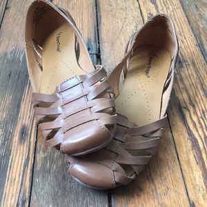 BareTraps Elton Tan Leather slip on flats/sandals